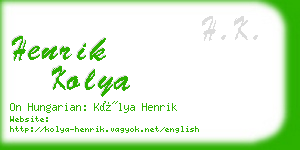 henrik kolya business card